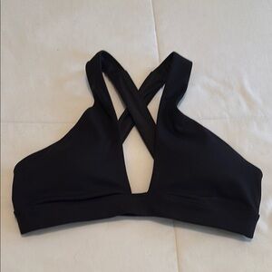 ALO Yoga Black Minimalist Cross-Strap Bra